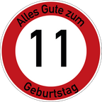 Geburtstag Verkehrsschild Durchfahrt verboten mit Alter Ø60 cm Aluminium