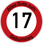 Geburtstag Verkehrsschild Durchfahrt verboten mit Alter Ø60 cm Aluminium