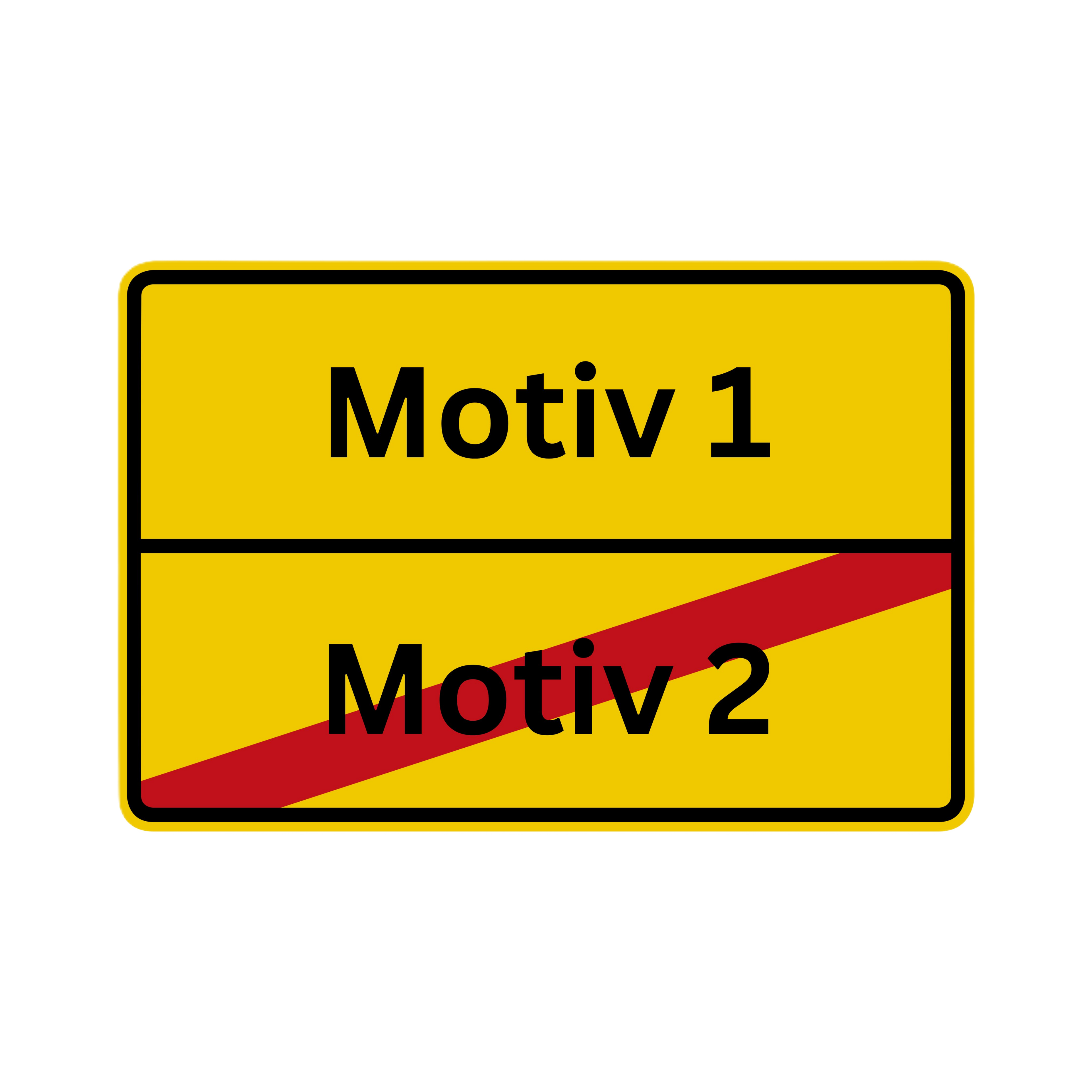 Ortsschild Rückseite personalisierbar 90x60 cm Aluminium Verkehrsschild