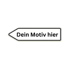 Pfeilwegweiser links personalisierbar mit Wunschtext 125x35 cm Aluminium