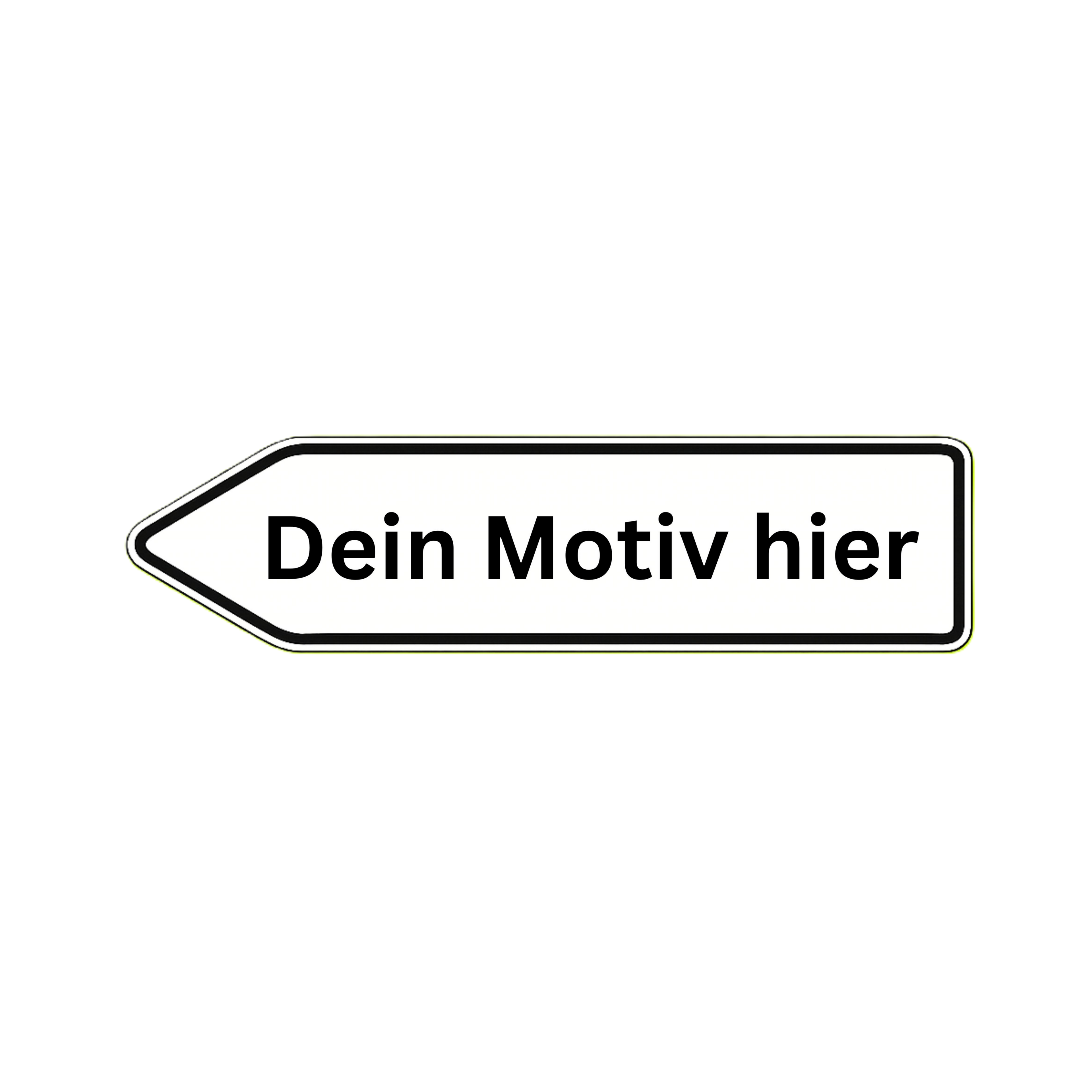 Pfeilwegweiser links personalisierbar mit Wunschtext 125x35 cm Aluminium