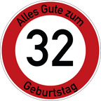 Geburtstag Verkehrsschild Durchfahrt verboten mit Alter Ø60 cm Aluminium