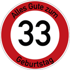 Geburtstag Verkehrsschild Durchfahrt verboten mit Alter Ø60 cm Aluminium