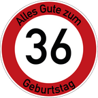 Geburtstag Verkehrsschild Durchfahrt verboten mit Alter Ø60 cm Aluminium