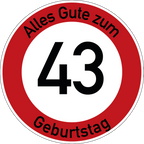Geburtstag Verkehrsschild Durchfahrt verboten mit Alter Ø60 cm Aluminium