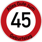 Geburtstag Verkehrsschild Durchfahrt verboten mit Alter Ø60 cm Aluminium