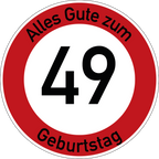 Geburtstag Verkehrsschild Durchfahrt verboten mit Alter Ø60 cm Aluminium