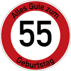 Geburtstag Verkehrsschild Durchfahrt verboten mit Alter Ø60 cm Aluminium