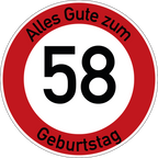 Geburtstag Verkehrsschild Durchfahrt verboten mit Alter Ø60 cm Aluminium