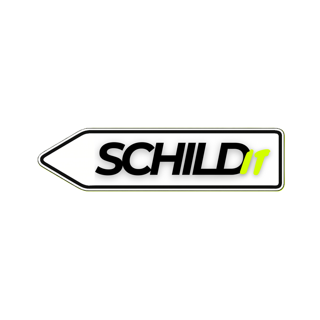 Pfeilwegweiser links personalisierbar mit Wunschtext 125x35 cm Aluminium