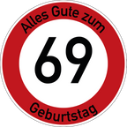 Geburtstag Verkehrsschild Durchfahrt verboten mit Alter Ø60 cm Aluminium
