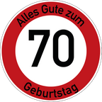 Geburtstag Verkehrsschild Durchfahrt verboten mit Alter Ø60 cm Aluminium