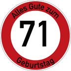 Geburtstag Verkehrsschild Durchfahrt verboten mit Alter Ø60 cm Aluminium
