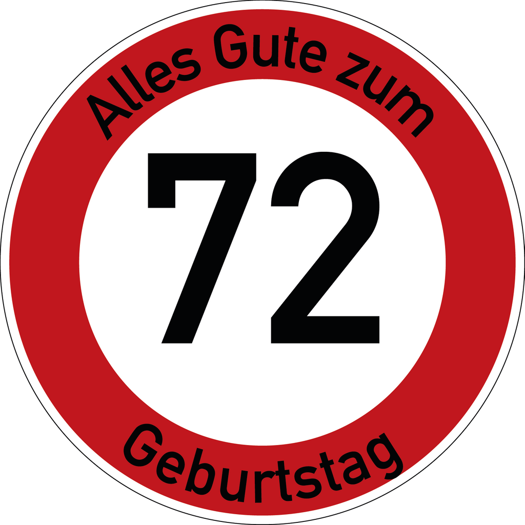 Geburtstag Verkehrsschild Durchfahrt verboten mit Alter Ø60 cm Aluminium