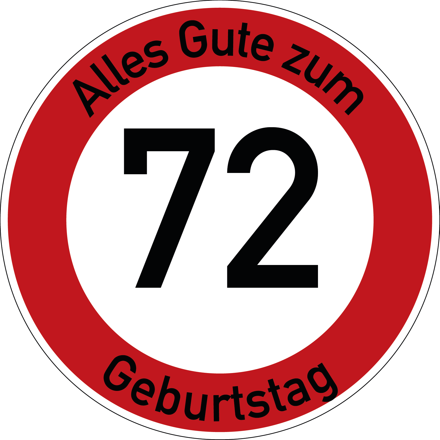 Geburtstag Verkehrsschild Durchfahrt verboten mit Alter Ø60 cm Aluminium