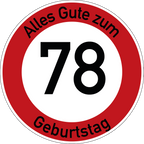 Geburtstag Verkehrsschild Durchfahrt verboten mit Alter Ø60 cm Aluminium