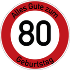 Geburtstag Verkehrsschild Durchfahrt verboten mit Alter Ø60 cm Aluminium