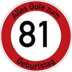 Geburtstag Verkehrsschild Durchfahrt verboten mit Alter Ø60 cm Aluminium