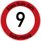 Geburtstag Verkehrsschild Durchfahrt verboten mit Alter Ø60 cm Aluminium