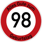 Geburtstag Verkehrsschild Durchfahrt verboten mit Alter Ø60 cm Aluminium