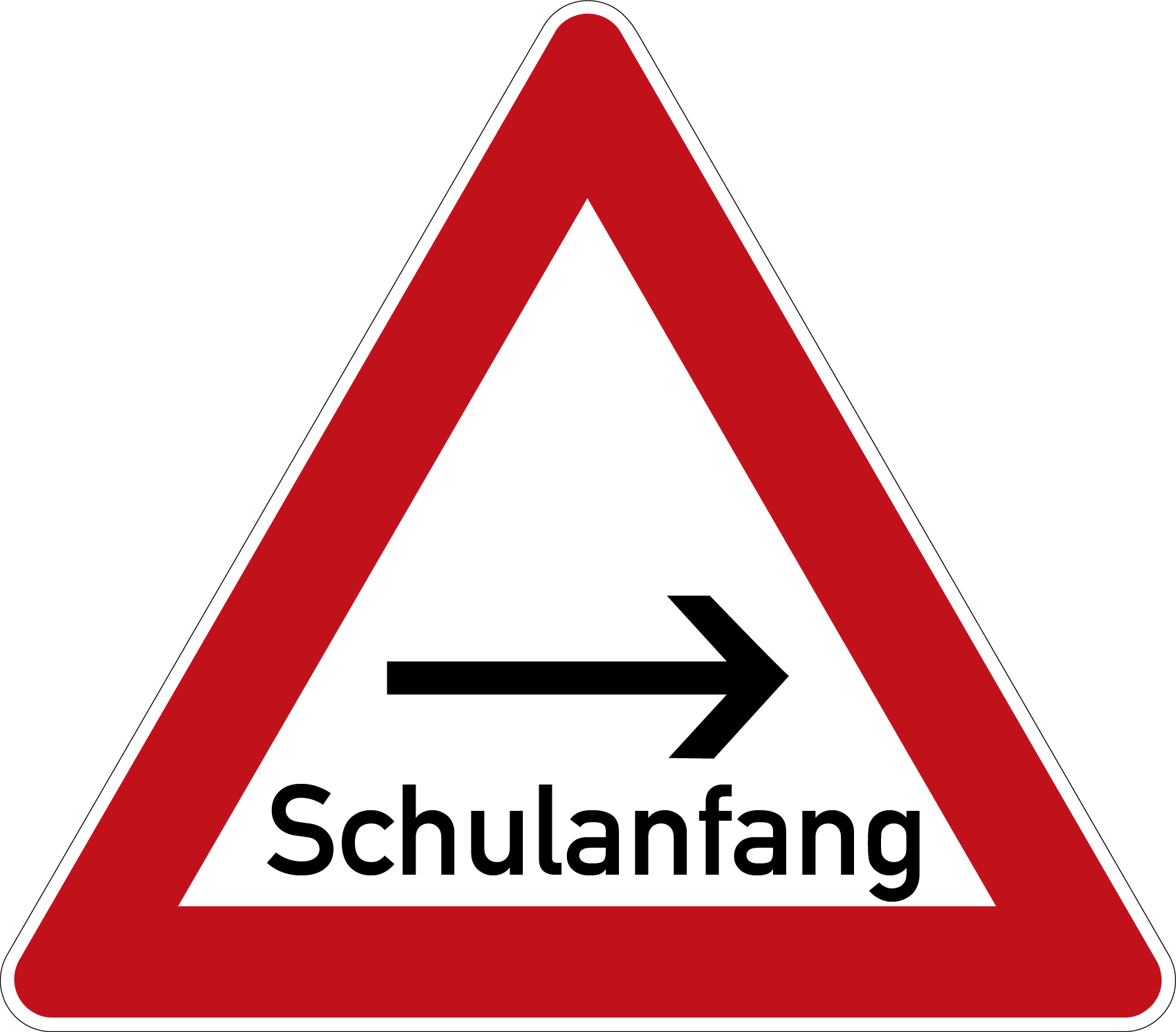 Schulanfang Verkehrsschild Gefahrenschild mit Pfeil 63 cm Aluminium