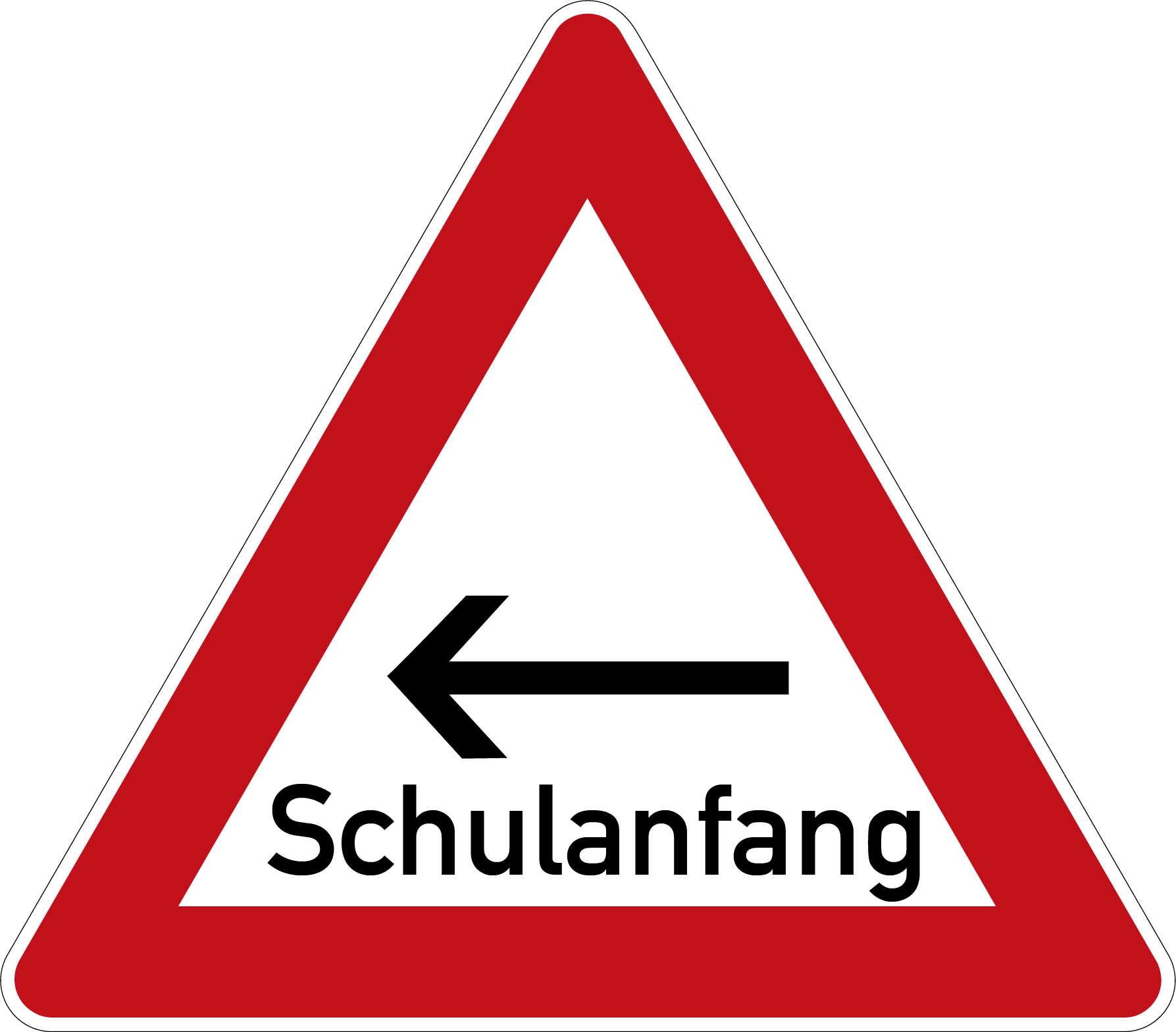 Schulanfang Verkehrsschild Gefahrenschild mit Pfeil 63 cm Aluminium