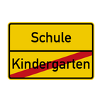 Schulanfang Ortsschild Kindergarten durchgestrichen 90x60 cm Aluminium