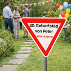 Vorfahrt gewähren Verkehrsschild personalisierbar 63 cm Aluminium