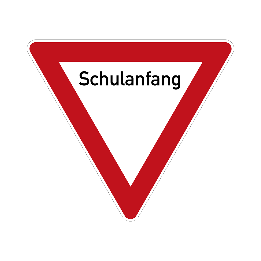 Schulanfang Verkehrsschild Vorfahrt gewähren 63 cm Aluminium