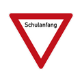 Schulanfang Verkehrsschild Vorfahrt gewähren 63 cm Aluminium