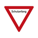 Schulanfang Verkehrsschild Vorfahrt gewähren 63 cm Aluminium