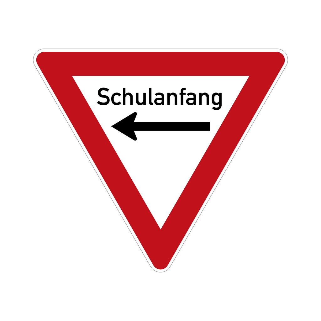Schulanfang Verkehrsschild Vorfahrt gewähren 63 cm Aluminium