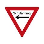 Schulanfang Verkehrsschild Vorfahrt gewähren 63 cm Aluminium
