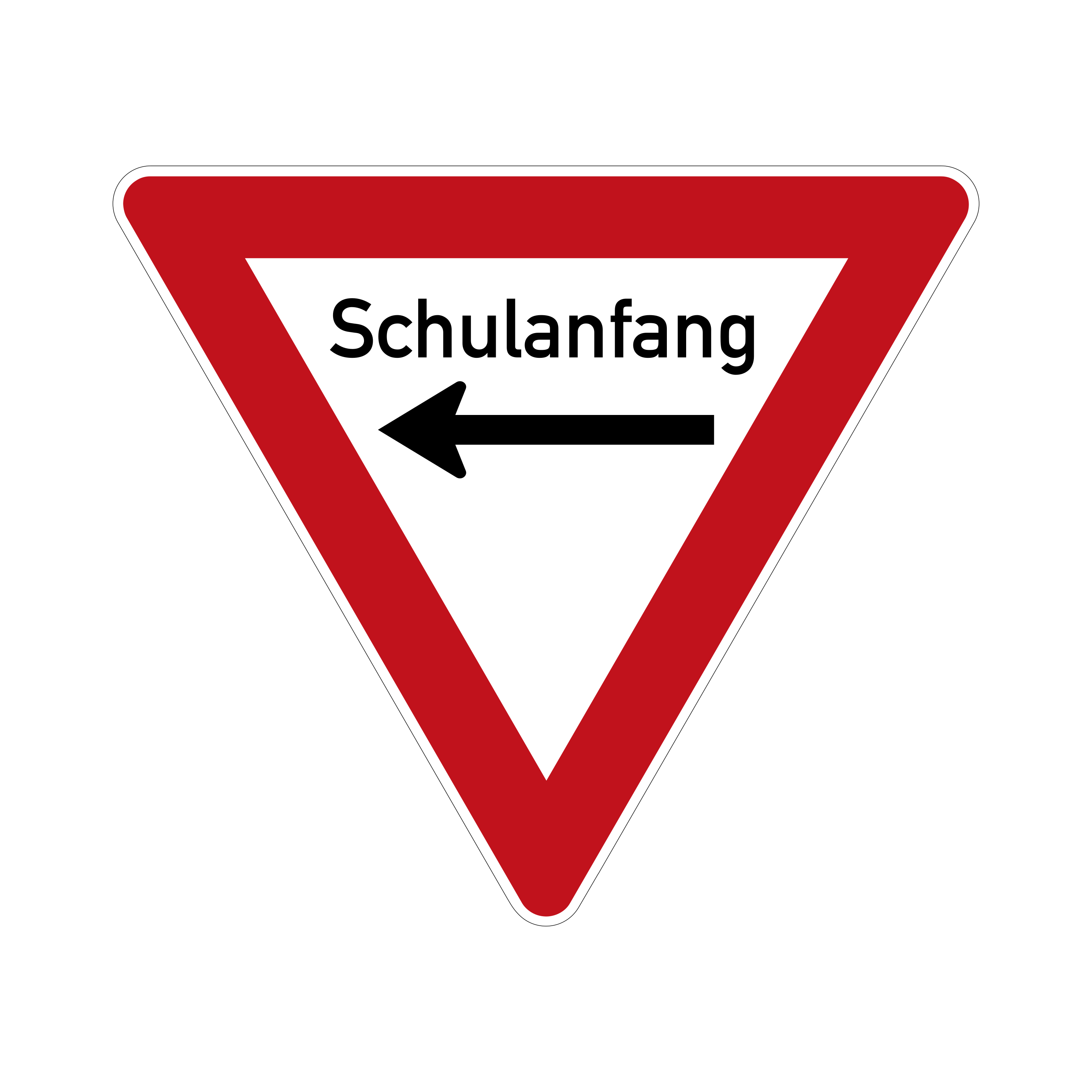 Schulanfang Verkehrsschild Vorfahrt gewähren 63 cm Aluminium