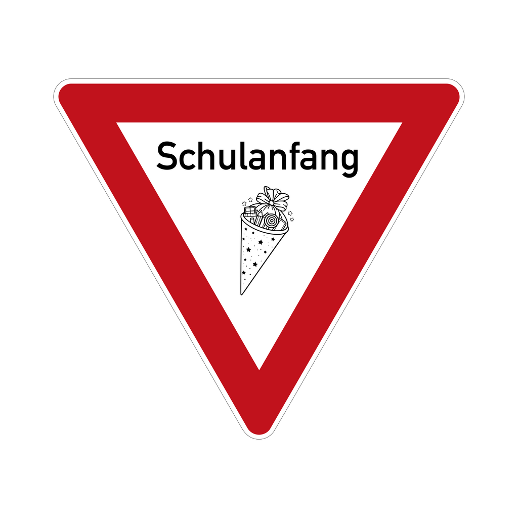 Schulanfang Verkehrsschild Vorfahrt gewähren 63 cm Aluminium