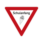 Schulanfang Verkehrsschild Vorfahrt gewähren 63 cm Aluminium