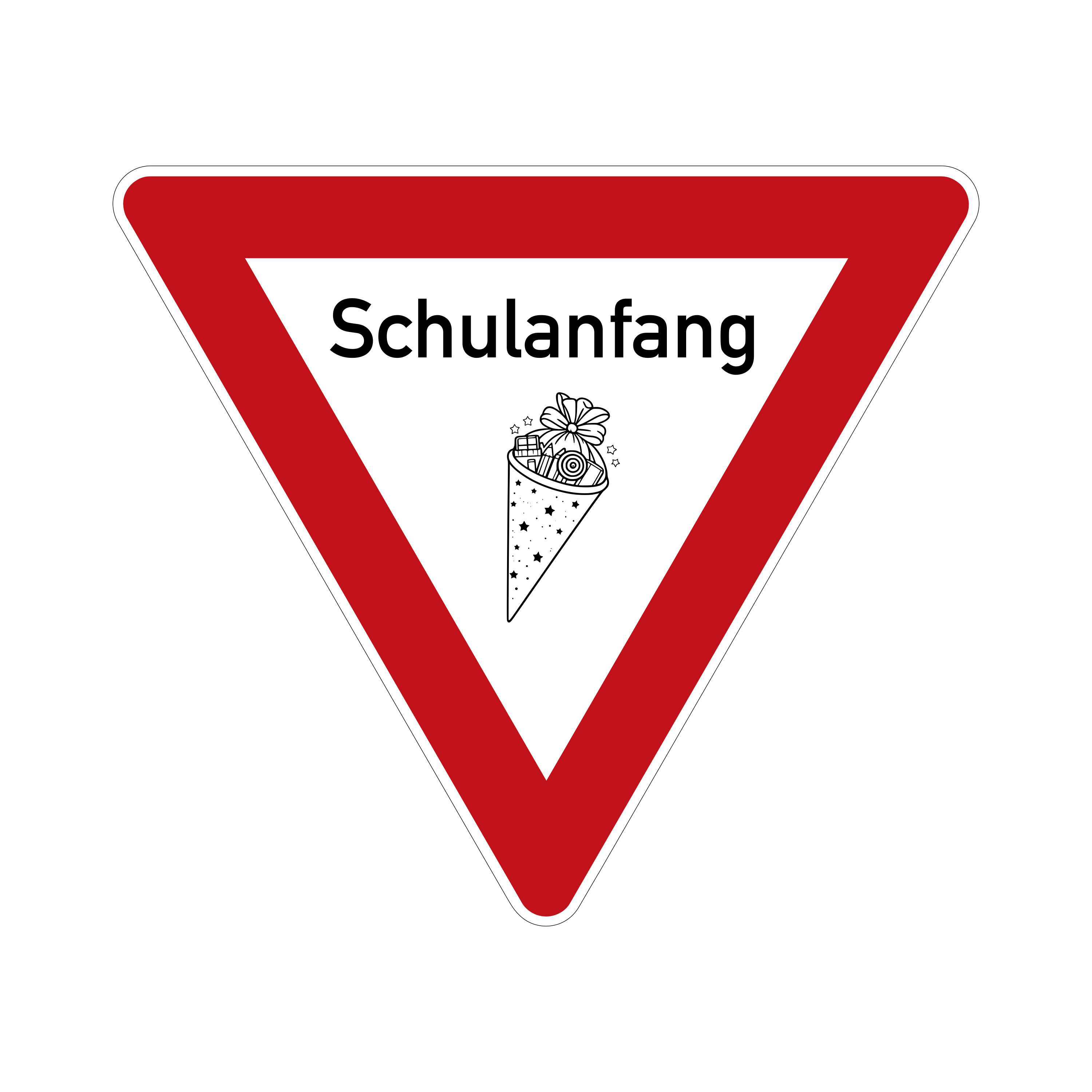 Schulanfang Verkehrsschild Vorfahrt gewähren 63 cm Aluminium