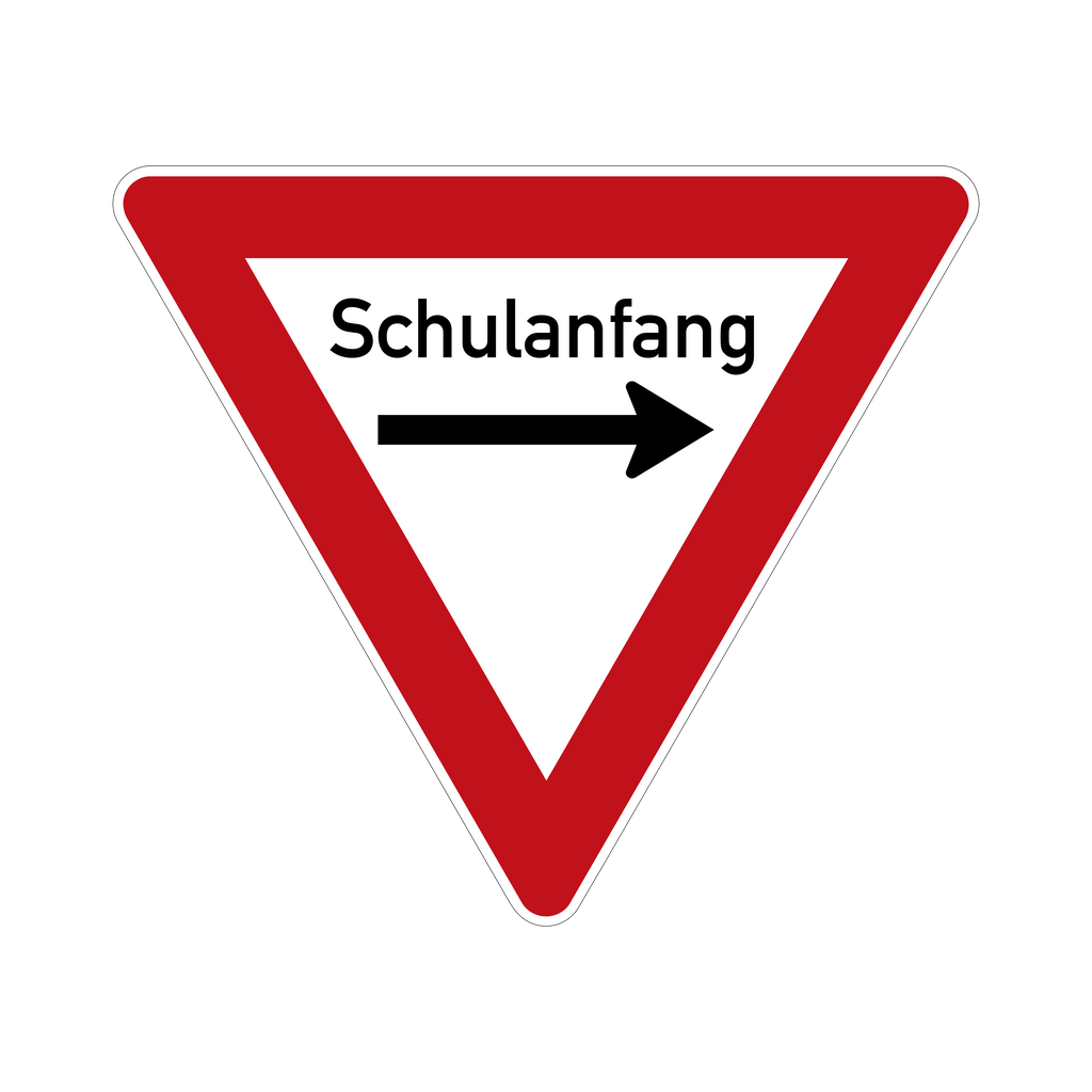 Schulanfang Verkehrsschild Vorfahrt gewähren 63 cm Aluminium