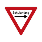 Schulanfang Verkehrsschild Vorfahrt gewähren 63 cm Aluminium
