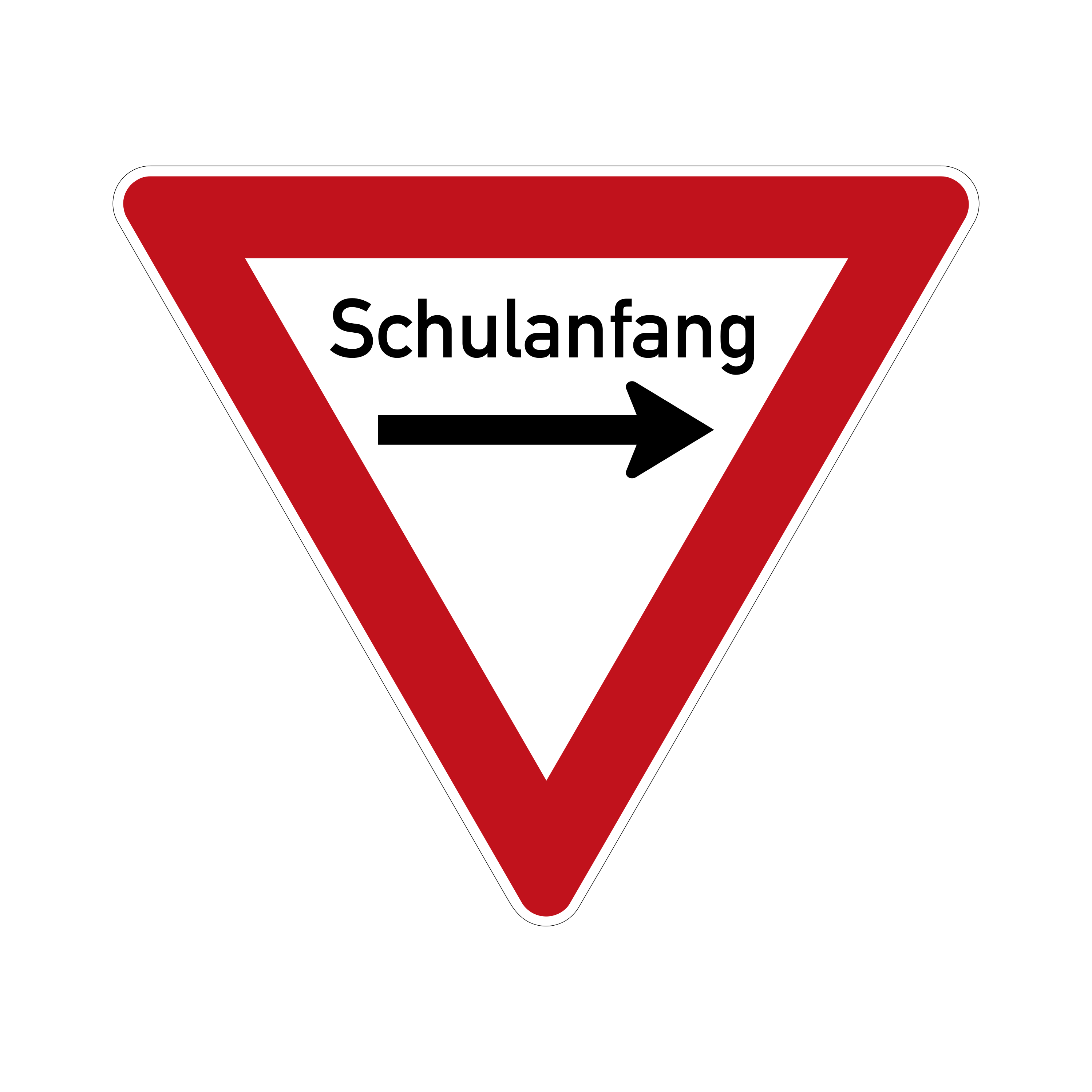 Schulanfang Verkehrsschild Vorfahrt gewähren 63 cm Aluminium