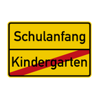 Schulanfang Ortsschild Kindergarten durchgestrichen 90x60 cm Aluminium