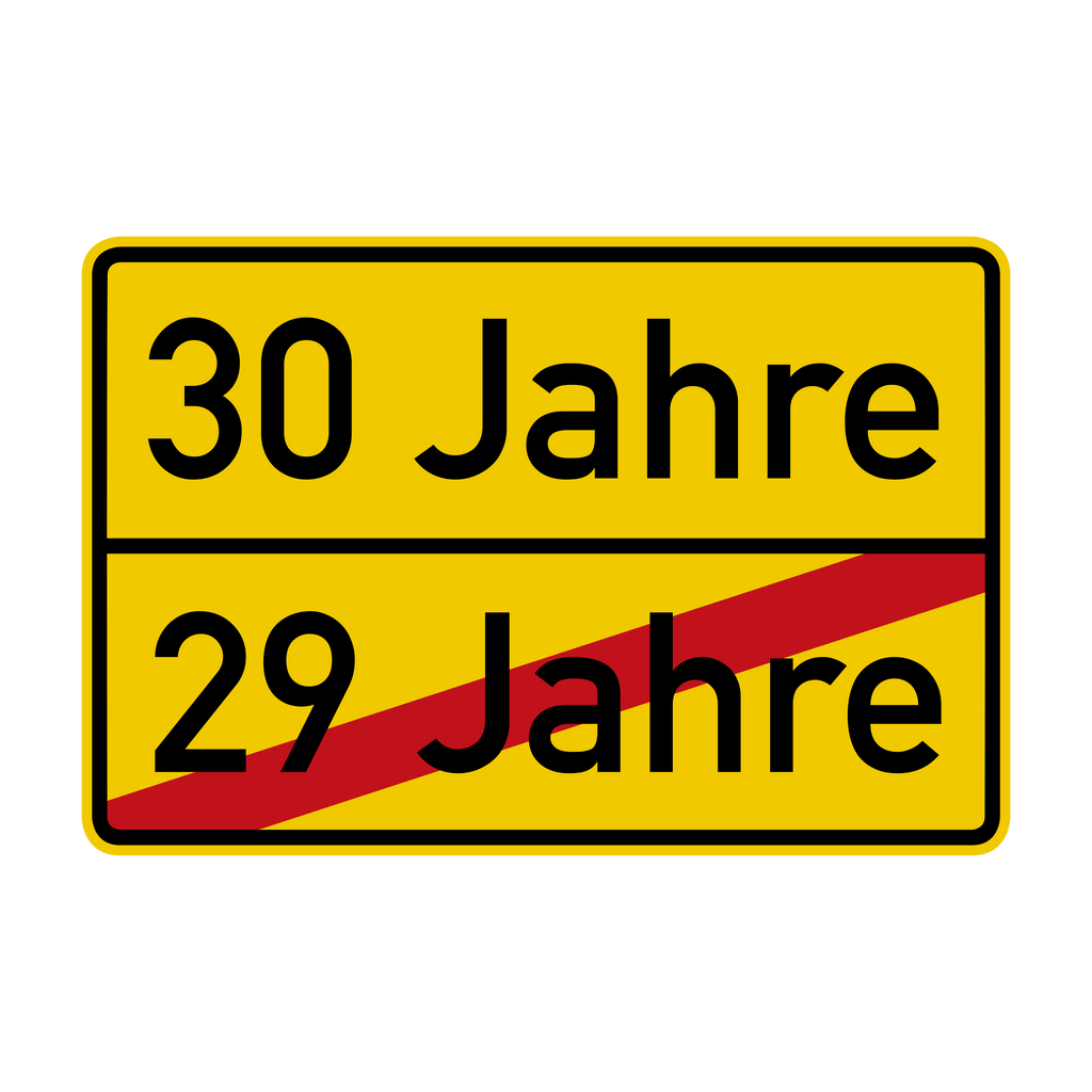 Geburtstag Ortsschild Verkehrsschild mit Alter 90x60 cm Aluminium