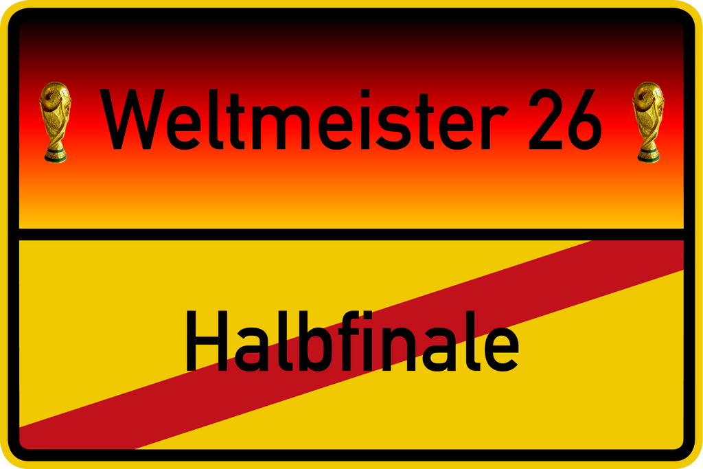 Ortsschild WM Edition 90x60 cm Aluminium Verkehrsschild