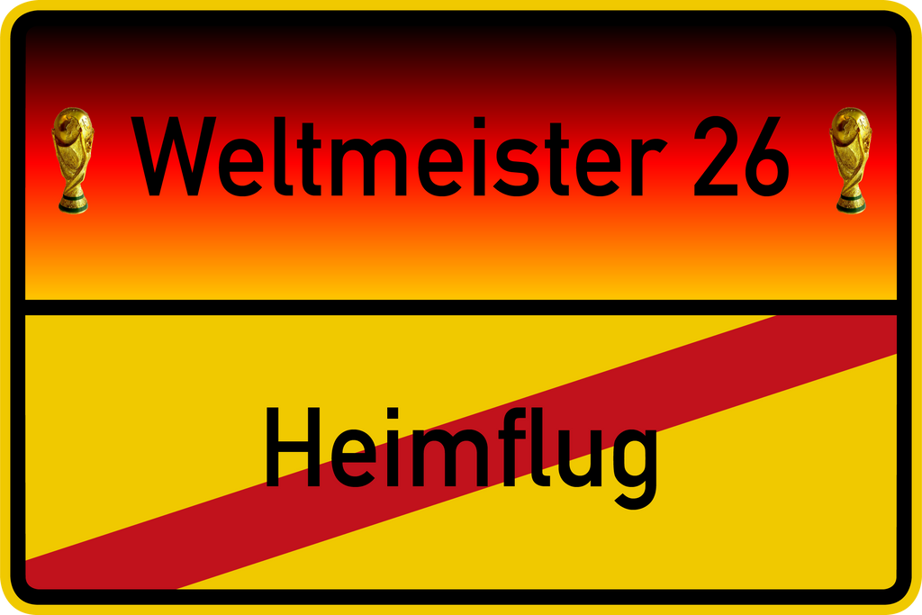 Ortsschild WM Edition 90x60 cm Aluminium Verkehrsschild