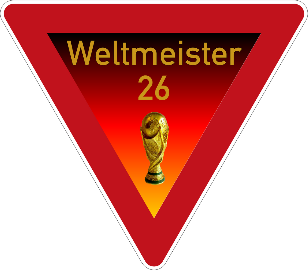 Verkehrsschild WM Edition Vorfahrt gewähren 63 cm Aluminium