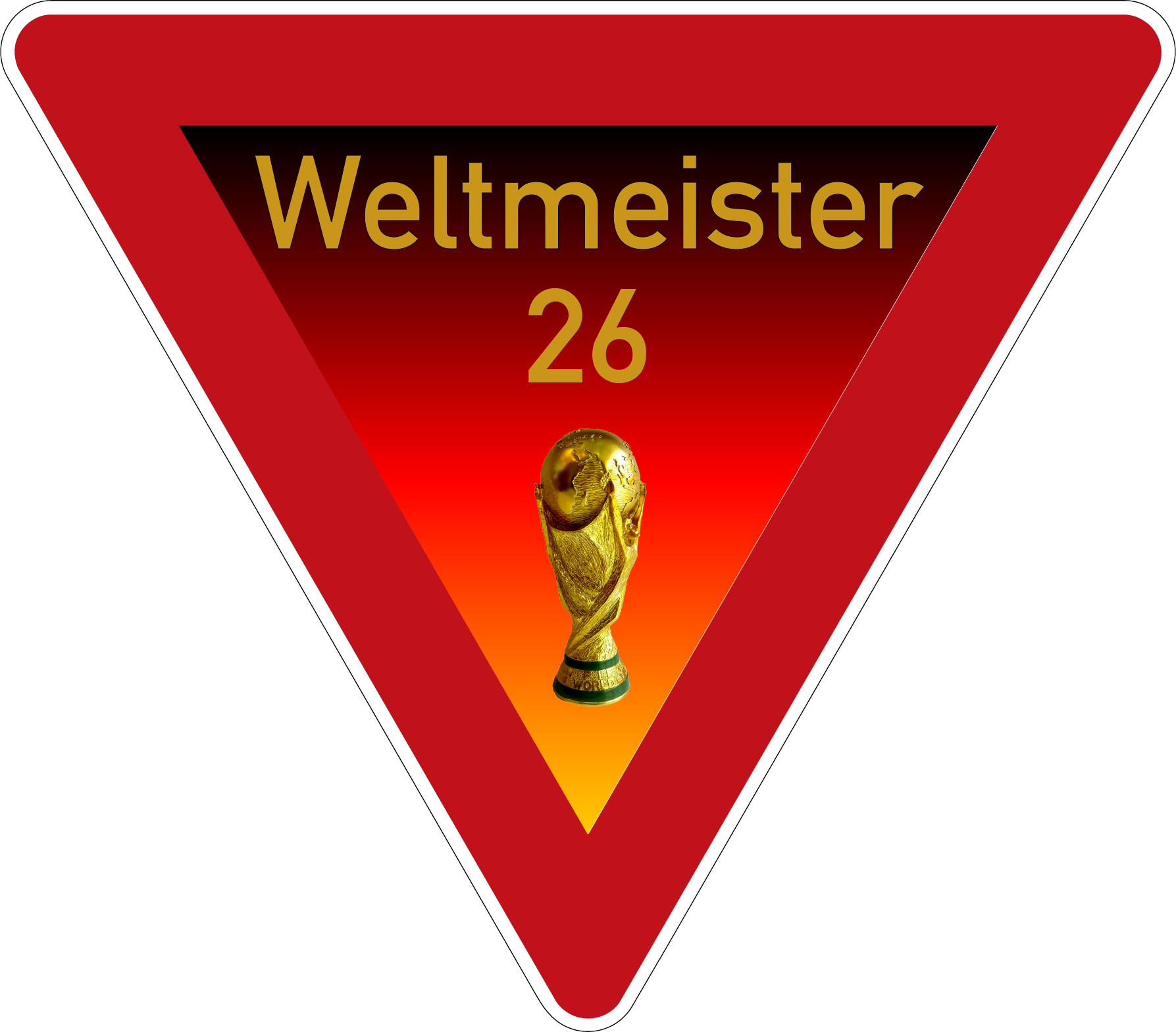 Verkehrsschild WM Edition Vorfahrt gewähren 63 cm Aluminium