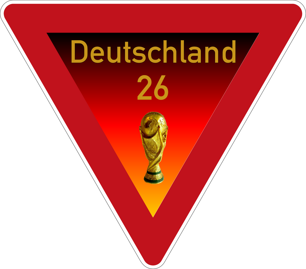 Verkehrsschild WM Edition Vorfahrt gewähren 63 cm Aluminium