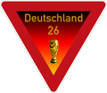 Verkehrsschild WM Edition Vorfahrt gewähren 63 cm Aluminium