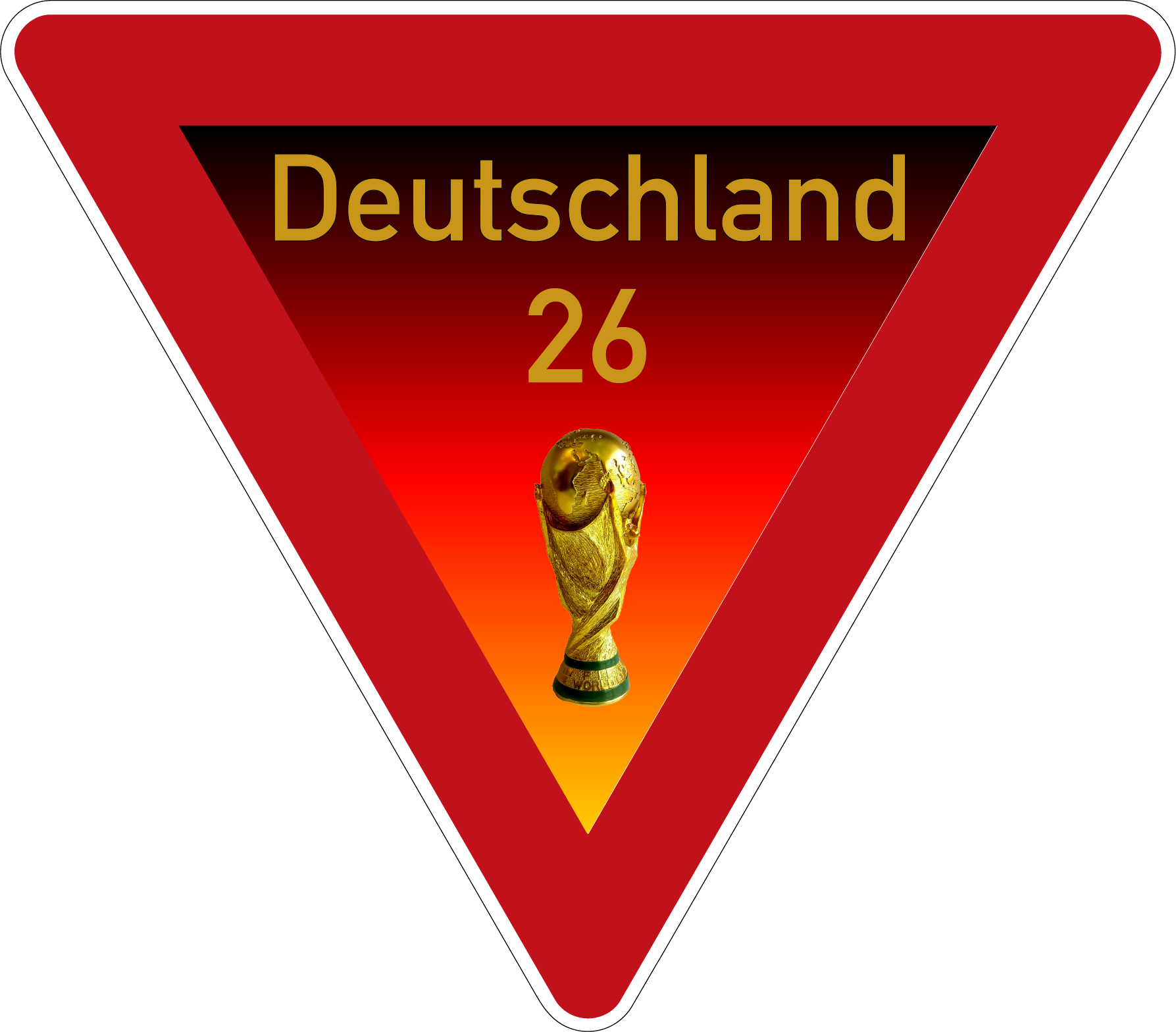 Verkehrsschild WM Edition Vorfahrt gewähren 63 cm Aluminium