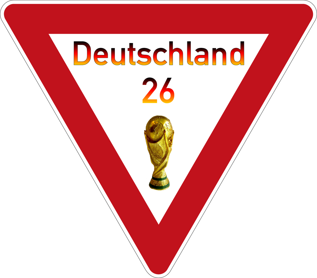 Verkehrsschild WM Edition Vorfahrt gewähren 63 cm Aluminium